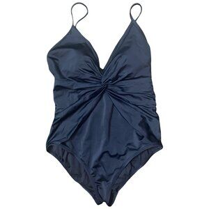 Sz.XL (16-18)*Time And Tru*Black One-Piece Swimsuit--Criss-Cross Back